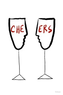 Wall art: stylish illustration of a champagne glass, perfect for social gatherings.