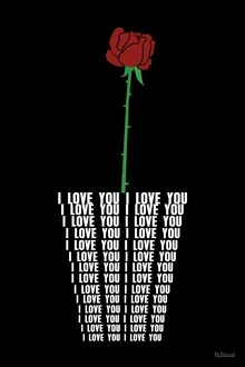 Illustration by Atelier Posters: romantic message with roses and heart
