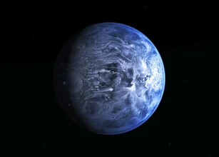 Photo art: Close-up of planet HD 189733b in space