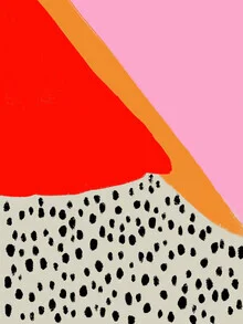 Colorful wall art with dots, radiating a cheerful vibrancy.