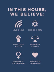 Wall art featuring an inspiring quote about love and acceptance