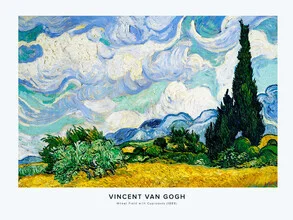 Wall art by Vincent van Gogh: wheat field with cypress trees under a blue sky