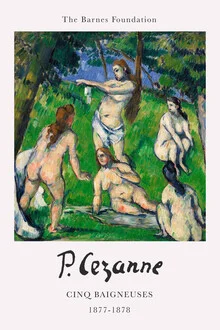 Illustration von Paul Cézanne: Fünf Badende in sanften Farben und harmonischer Komposition