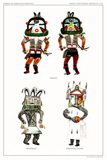 Illustration von Vintage Collection: heimische Ureinwohner im traditionellen Kontext
