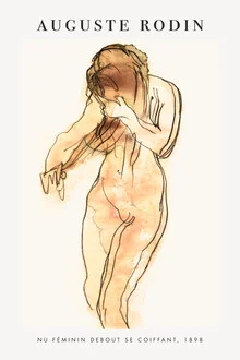 Illustration by Auguste Rodin: female nude in soft lines and forms