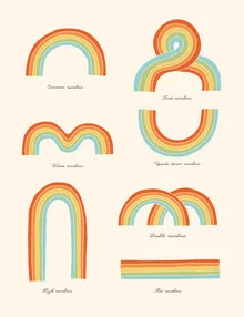 Illustration by Florent Bodart featuring colorful rainbows and friendly clouds.
