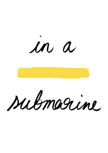 Illustration by Florent Bodart: playful yellow submarine underwater