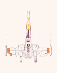 Illustration of a spaceship with dynamic lines and vibrant colors