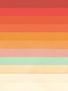 Wall art featuring colorful chevron patterns in soft rainbow hues