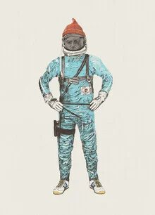 Illustration by Florent Bodart: Astronaut in space with a touch of humor